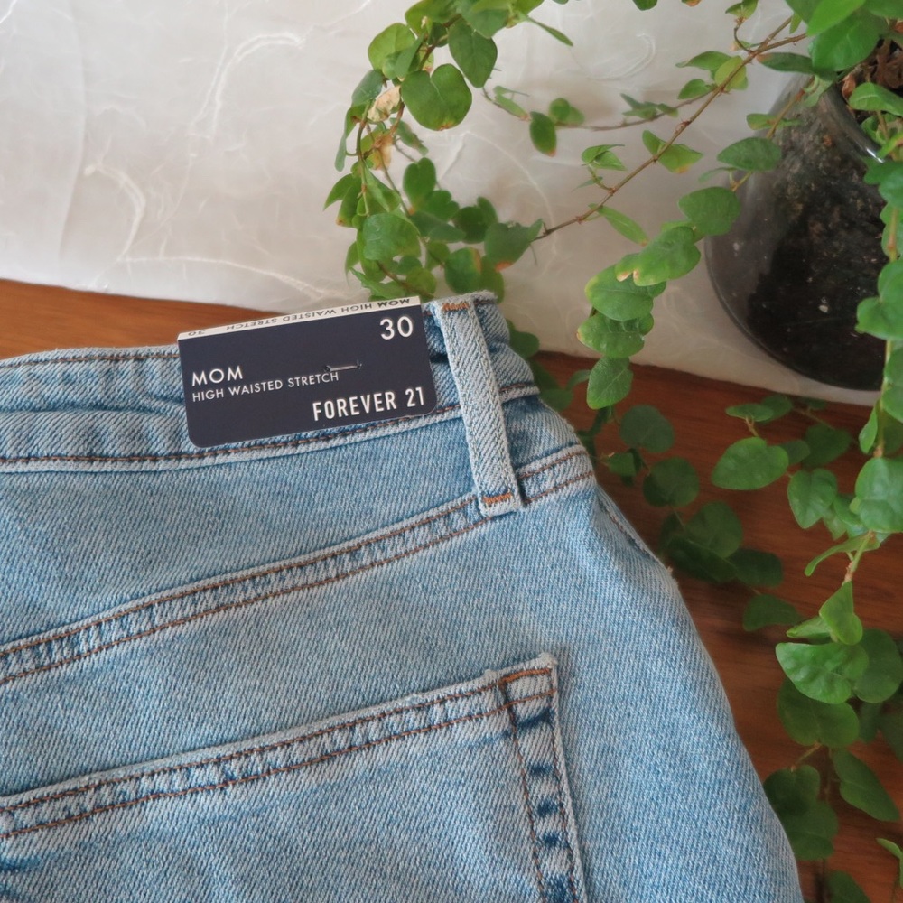 F21 Distressed Mom Jeans
